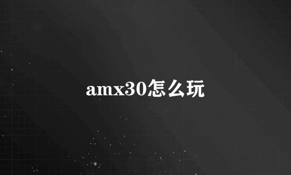 amx30怎么玩