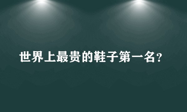 世界上最贵的鞋子第一名？