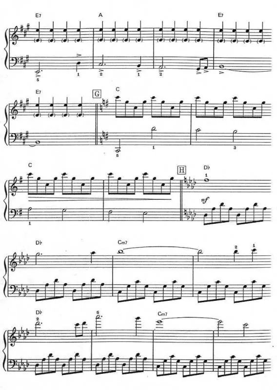 天空之城钢琴曲五线谱