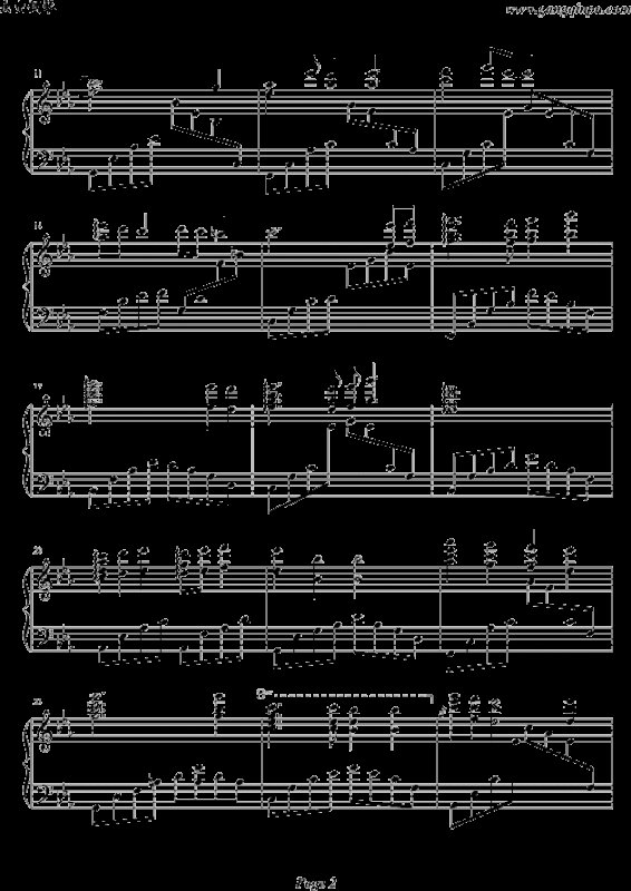 天空之城钢琴曲五线谱