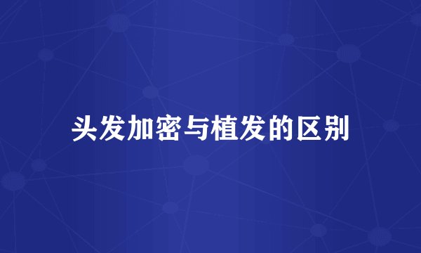 头发加密与植发的区别