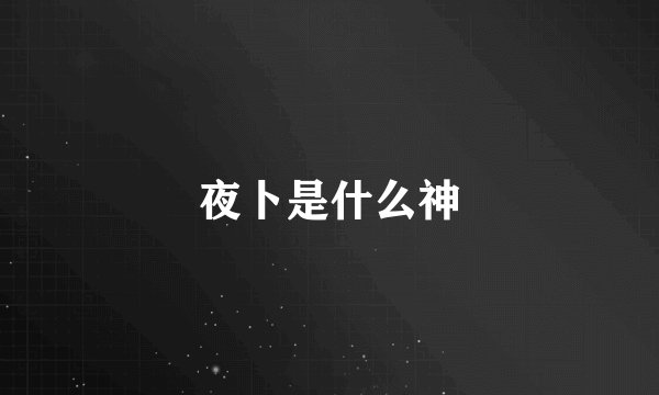 夜卜是什么神