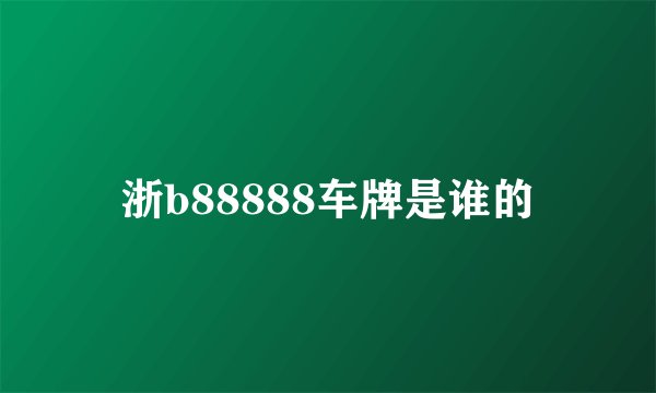 浙b88888车牌是谁的