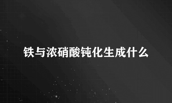 铁与浓硝酸钝化生成什么