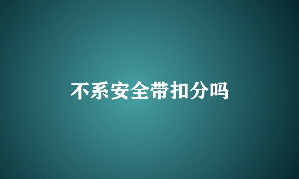不系安全带扣分吗