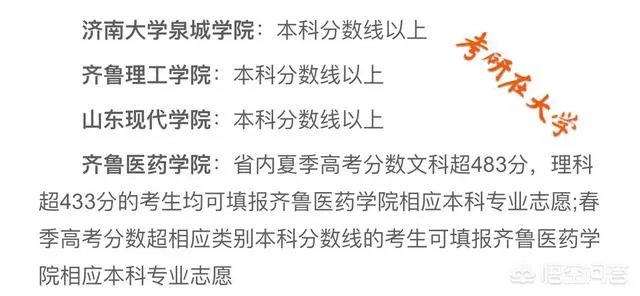 2018年山东各个大学的高考分数线是多少？