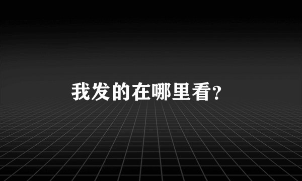 我发的在哪里看？