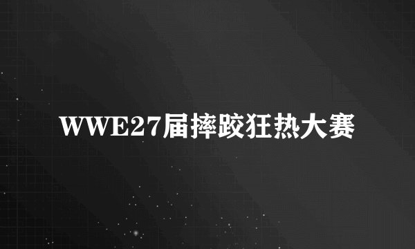 WWE27届摔跤狂热大赛
