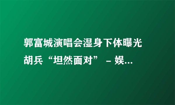 郭富城演唱会湿身下体曝光 胡兵“坦然面对” - 娱乐新闻 