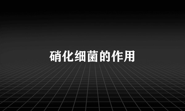 硝化细菌的作用