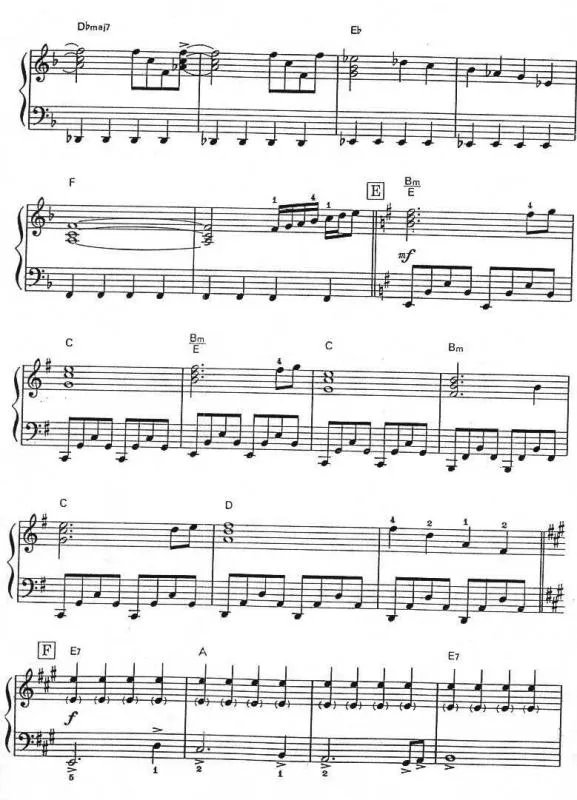 天空之城钢琴曲五线谱