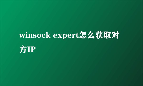 winsock expert怎么获取对方IP