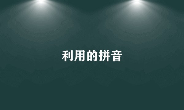 利用的拼音