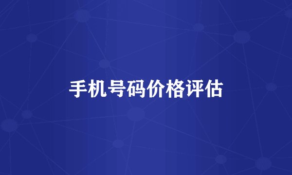 手机号码价格评估