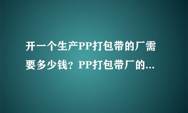 开一个生产PP打包带的厂需要多少钱？PP打包带厂的生产和操作流程应该不困难吧？小弟想自己搞搞。