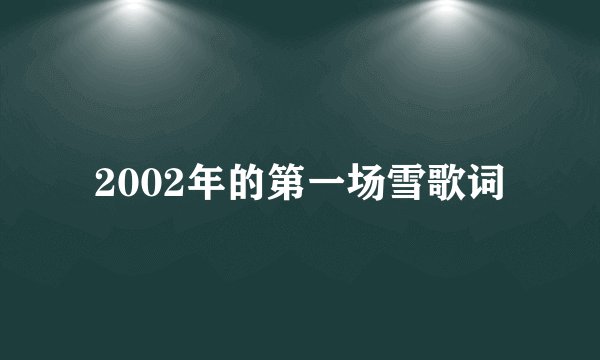 2002年的第一场雪歌词