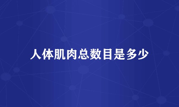 人体肌肉总数目是多少
