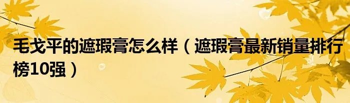 毛戈平的遮瑕膏怎么样（遮瑕膏最新销量排行榜10强）
