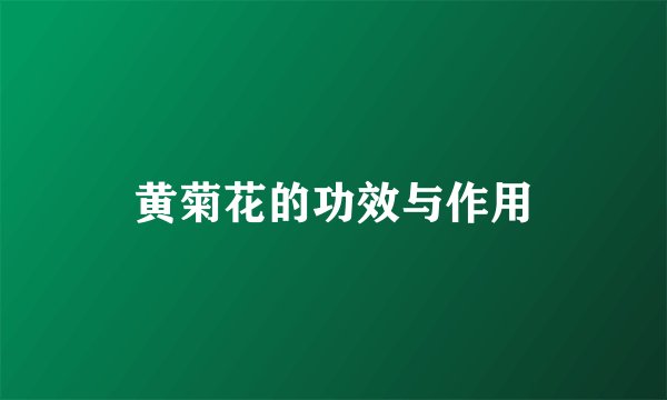 黄菊花的功效与作用