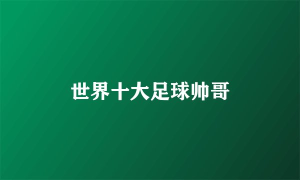 世界十大足球帅哥