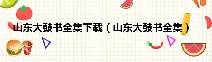 山东大鼓书全集下载（山东大鼓书全集）