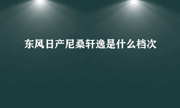 东风日产尼桑轩逸是什么档次