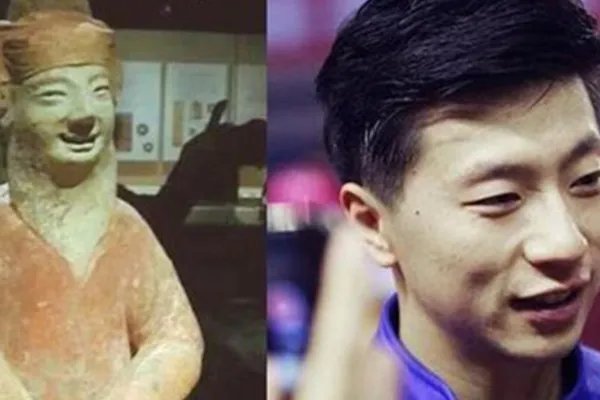 石像与马龙神撞脸表情同步 网友直呼地主家的傻儿子穿越了