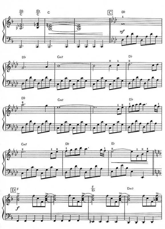 天空之城钢琴曲五线谱