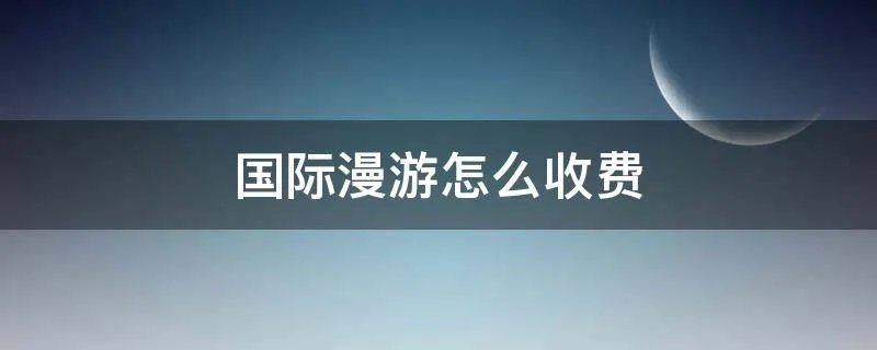 国际漫游怎么收费