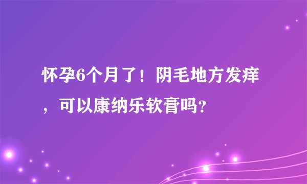 怀孕6个月了！阴毛地方发痒，可以康纳乐软膏吗？