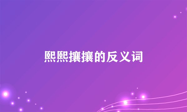 熙熙攘攘的反义词