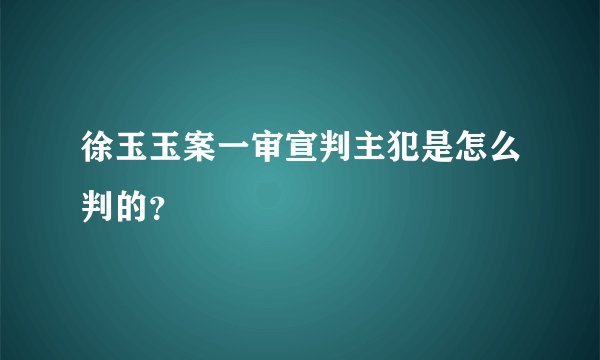 徐玉玉案一审宣判主犯是怎么判的？