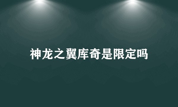 神龙之翼库奇是限定吗
