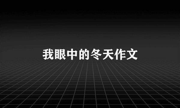 我眼中的冬天作文