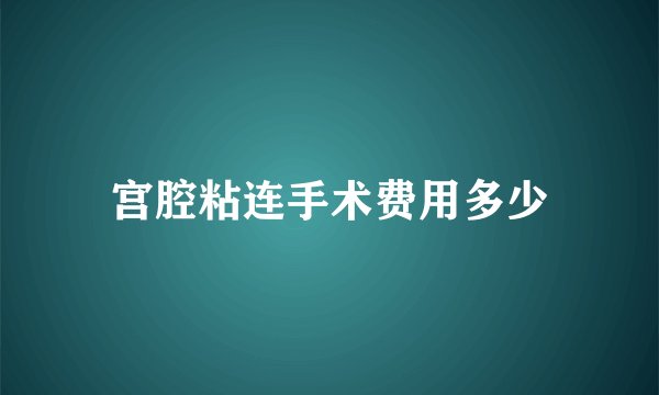 宫腔粘连手术费用多少