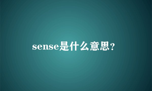 sense是什么意思？