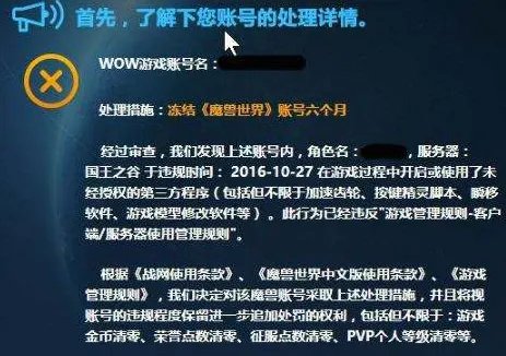 魔兽世界全球服封号规则