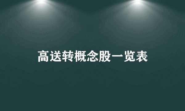 高送转概念股一览表