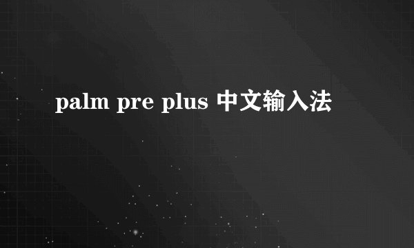 palm pre plus 中文输入法