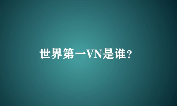 世界第一VN是谁？