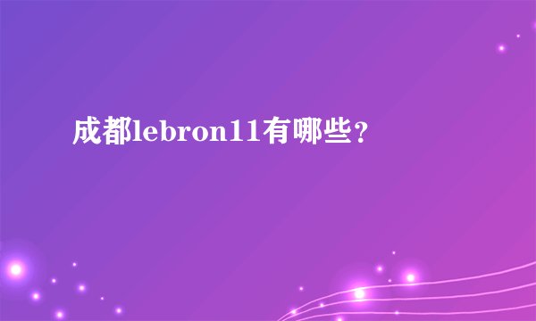 成都lebron11有哪些？