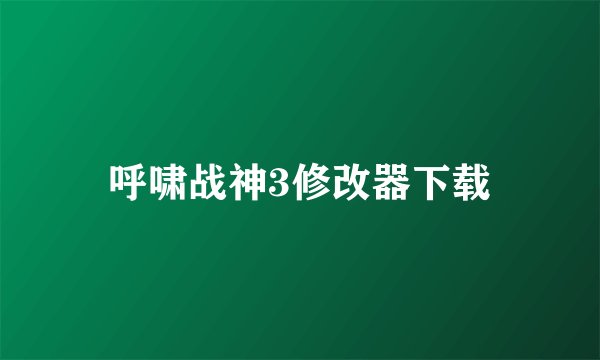呼啸战神3修改器下载