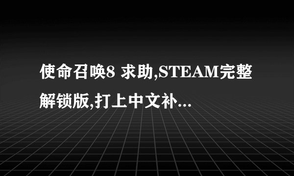 使命召唤8 求助,STEAM完整解锁版,打上中文补丁后玩不了