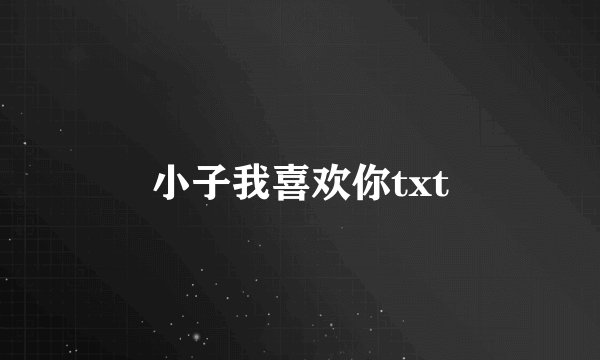 小子我喜欢你txt