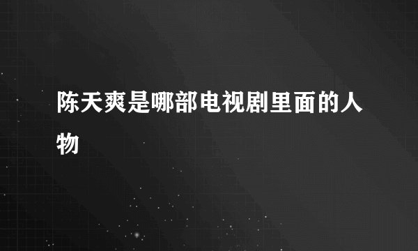 陈天爽是哪部电视剧里面的人物