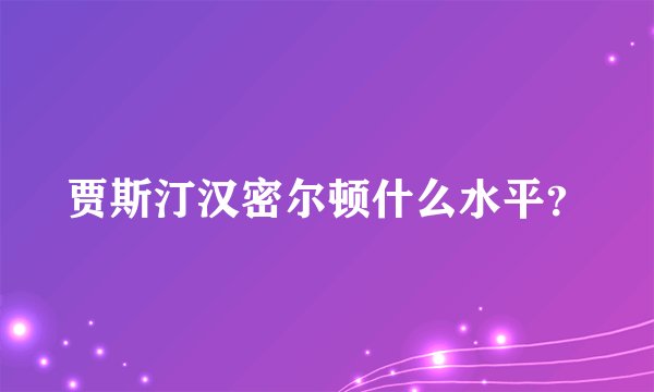 贾斯汀汉密尔顿什么水平？