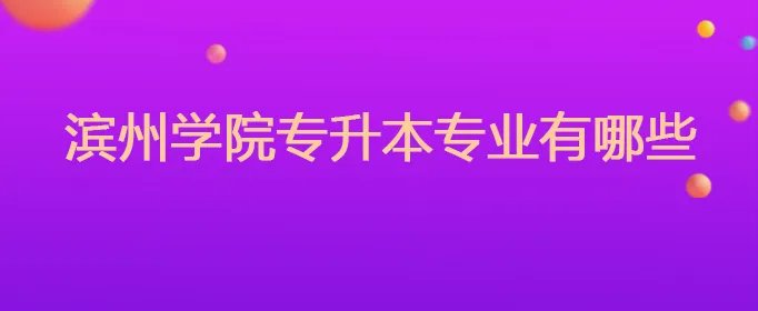 滨州学院专升本专业有哪些