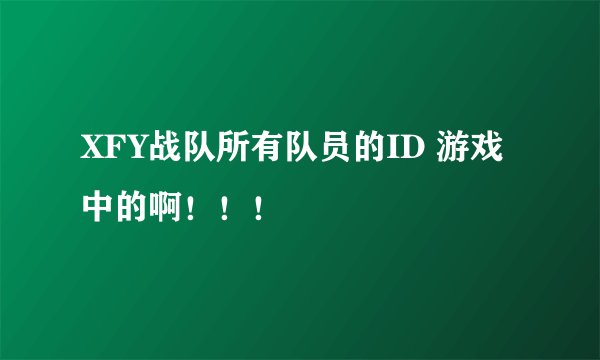 XFY战队所有队员的ID 游戏中的啊！！！
