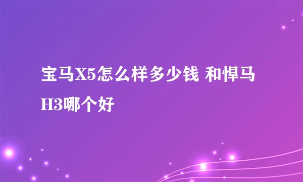 宝马X5怎么样多少钱 和悍马H3哪个好