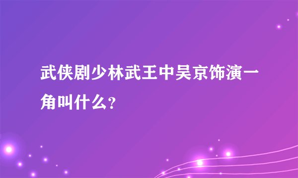 武侠剧少林武王中吴京饰演一角叫什么？